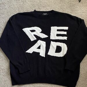 Bold Black and White 'READ' Sweater